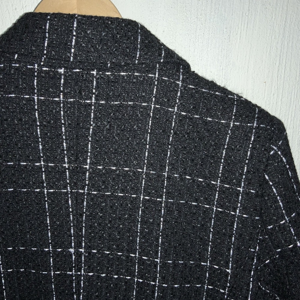 Miss Selfridge Blazer Boucle Black Depop Buttons Dressy‎ Sz 8 - Picture 6 of 6